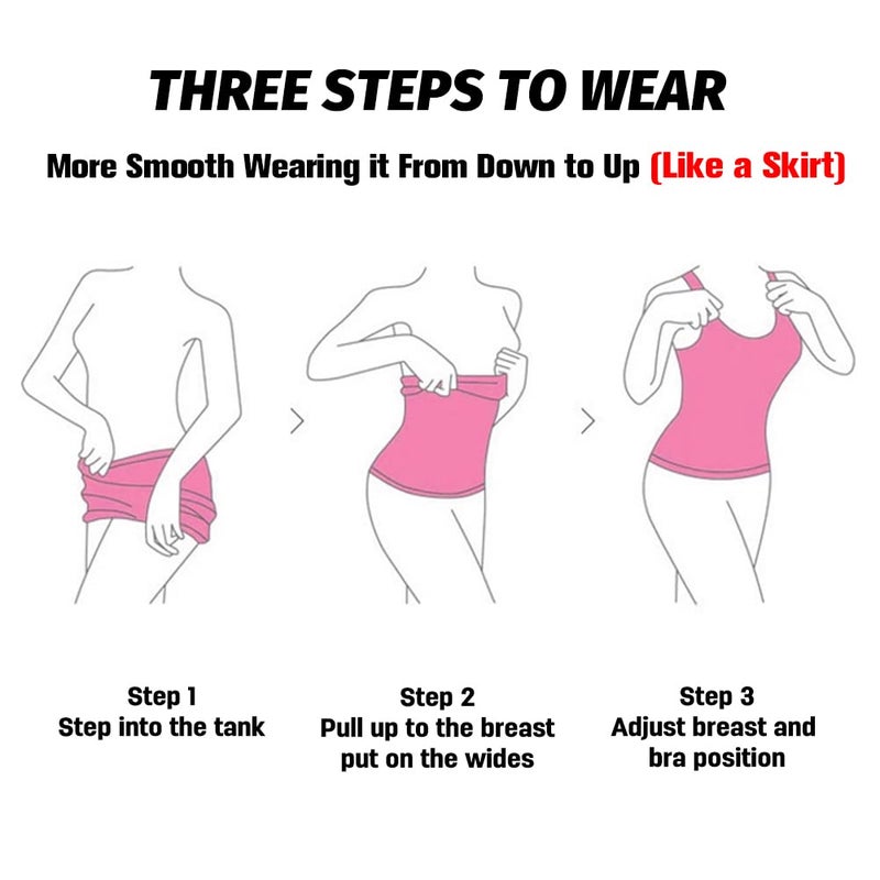 EUYZOU Women's 2pk Underbust Shapewear Tank Tops - Seamless Tummy Control Compression Camisole Tops Slimming Tank - Black XXL - Image 5